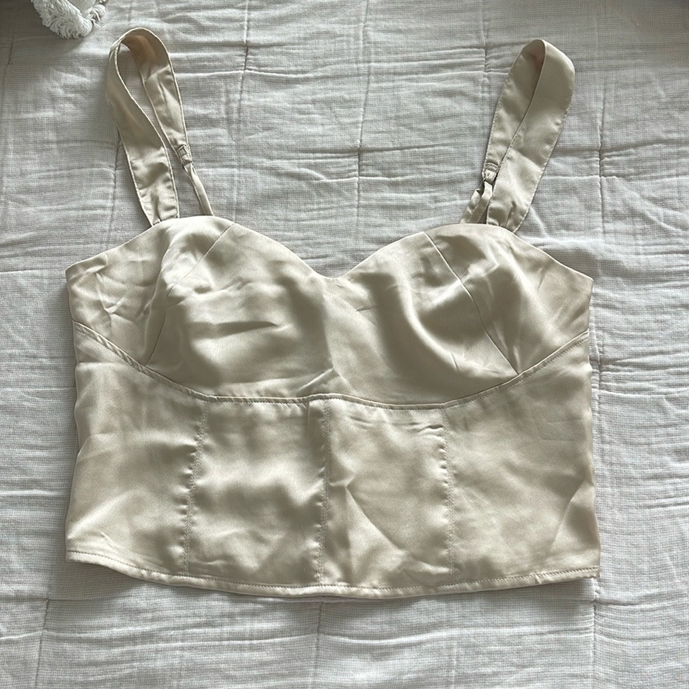Abercrombie Elegant Cream Satin Top